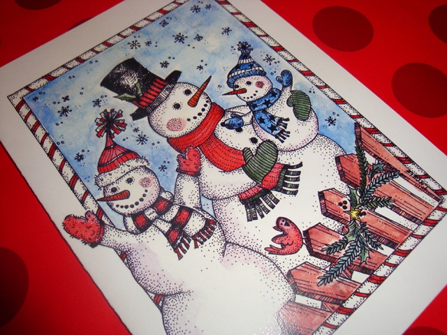 Snowman Family Christmas Card