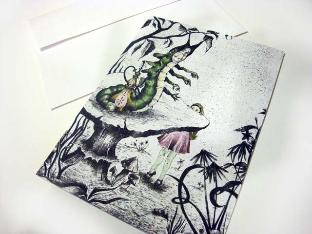 Alice Meets the Caterpillar Greeting Card