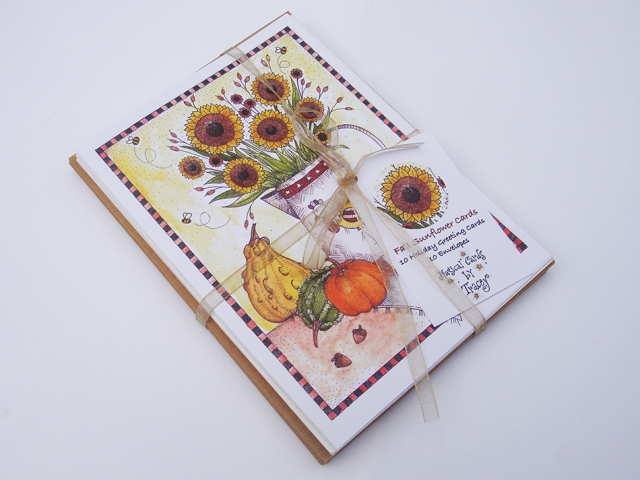 Harvest Sunflowers Greeting Cards